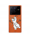 Funda para Vivo X80 Pro Oficial de Disney Olaf Transparente - Frozen