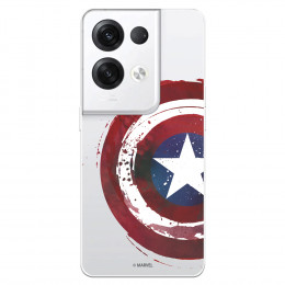 Funda para Oppo Reno 8 Pro Oficial de Marvel Capitán América Escudo Transparente - Marvel