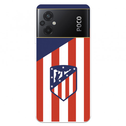 Funda para Xiaomi Poco M5 del Atlético de Madrid Escudo Fondo Atletico  - Licencia Oficial Atlético de Madrid