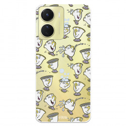 Funda para Vivo Y16 Oficial de Disney Chip Potts Siluetas - La Bella y la Bestia