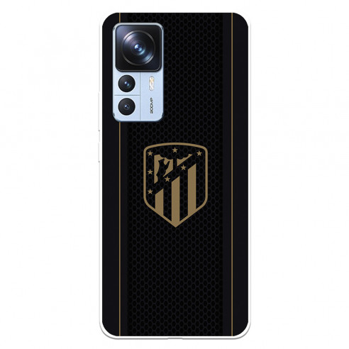 Funda para Xiaomi 12T Pro del Atlético de Madrid Escudo Dorado Fondo Negro  - Licencia Oficial Atlético de Madrid