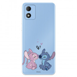 Funda para TCL 305i Oficial de Disney Angel & Stitch Beso - Lilo & Stitch