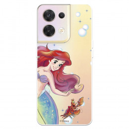 Funda para Oppo Reno 8 Oficial de Disney Ariel y Sebastián Burbujas - La Sirenita