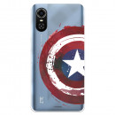 Funda para ZTE Blade A31 Plus Oficial de Marvel Capitán América Escudo Transparente - Marvel