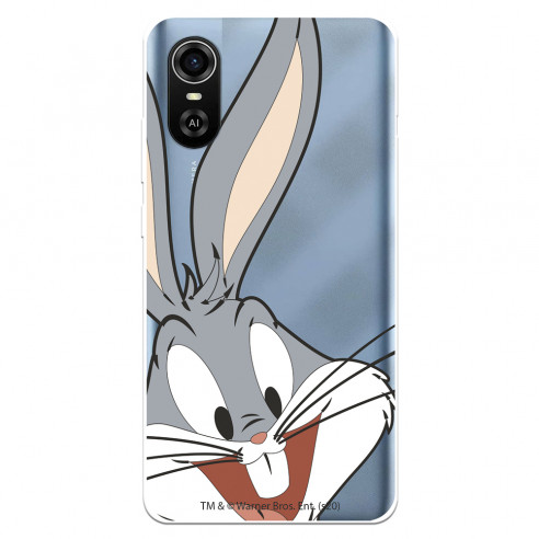 Funda para ZTE Blade A31 Plus Oficial de Warner Bros Bugs Bunny Silueta Transparente - Looney Tunes