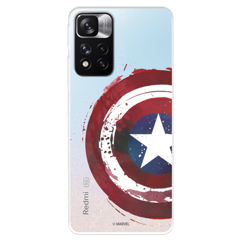 Hülle für Xiaomi Hülle Note 11S 5G Offizieller Marvel Captain America Transparent Schild - Marvel