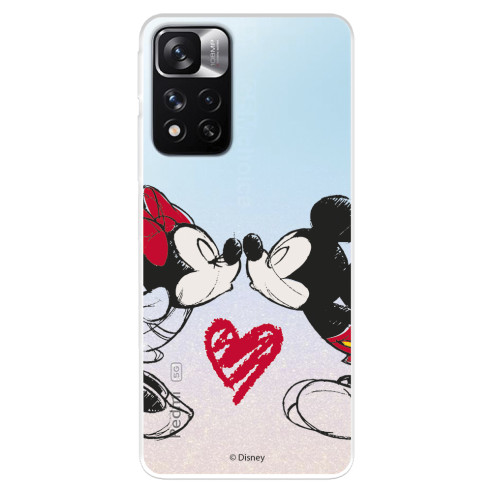 Hülle für Xiaomi Hülle Note 11S 5G Offizielles Disney Mickey und Minnie Kiss - Disney Classics