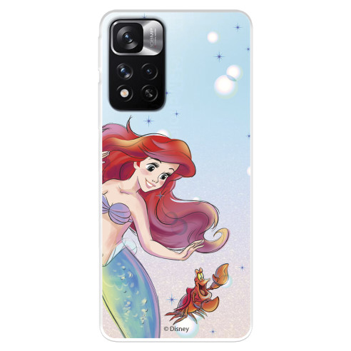 Hülle für Xiaomi Hülle Note 11S 5G Offizielles Disney Ariel und Sebastian Bubbles - Die kleine Meerjungfrau