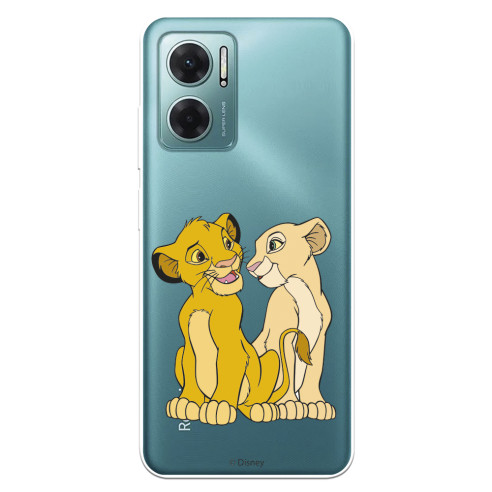 Funda para Xiaomi Redmi 10 5G Oficial de Disney Simba y Nala Silueta - El Rey León