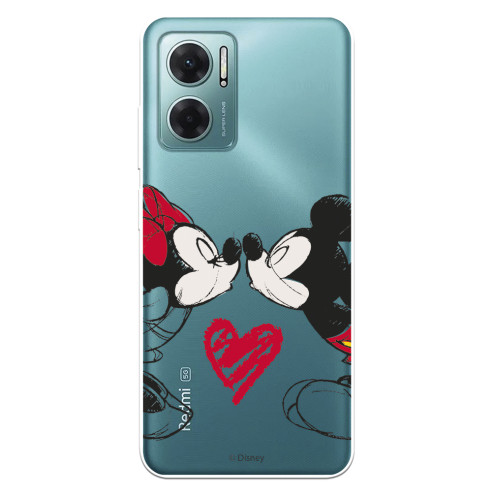 Funda para Xiaomi Redmi 10 5G Oficial de Disney Mickey y Minnie Beso - Clásicos Disney