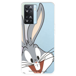 Funda para Oppo A57s Oficial de Warner Bros Bugs Bunny Silueta Transparente - Looney Tunes
