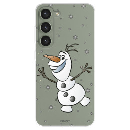 Funda para Samsung Galaxy S23+ Oficial de Disney Olaf Transparente - Frozen