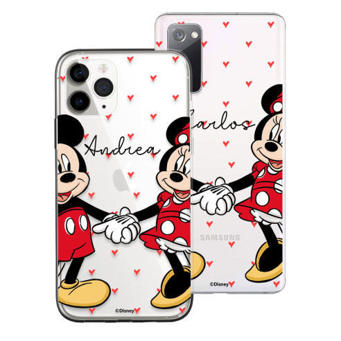 Personalisierte Disney Handyhülle mit Ihrem Namen Mickey und Minnie - Offizielle Disney Lizenz