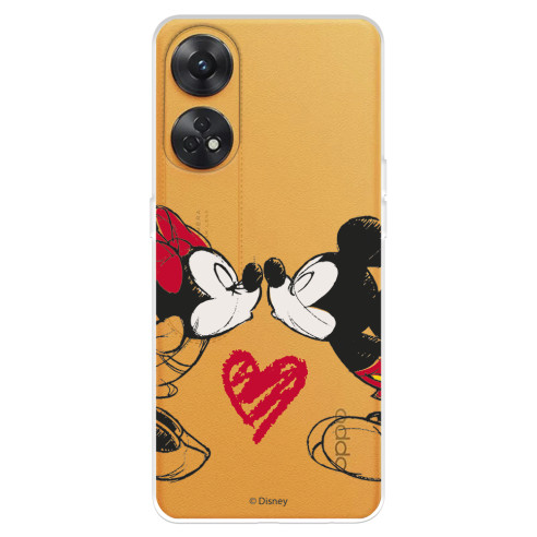 Funda para Oppo Reno 8T Oficial de Disney Mickey y Minnie Beso - Clásicos Disney