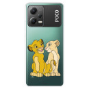 Funda para Xiaomi Poco X5 5G Oficial de Disney Simba y Nala Silueta - El Rey León