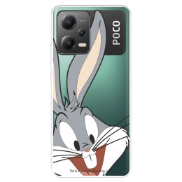 Funda para Xiaomi Poco X5 5G Oficial de Warner Bros Bugs Bunny Silueta Transparente - Looney Tunes