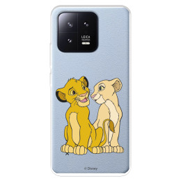 Funda para Xiaomi 13 Oficial de Disney Simba y Nala Silueta - El Rey León