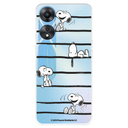 Funda para Oppo A78 5G Oficial de Peanuts Snoopy rayas - Snoopy