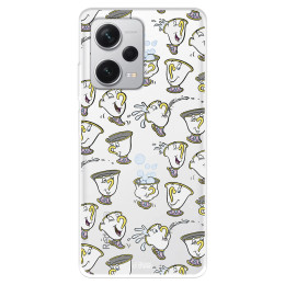 Funda para Xiaomi Redmi Note 12 Pro Plus Oficial de Disney Chip Potts Siluetas - La Bella y la Bestia