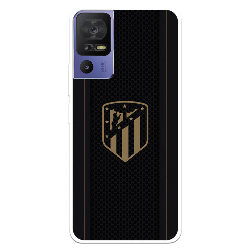 Funda para TCL 40 SE del Atlético de Madrid Escudo Dorado Fondo Negro  - Licencia Oficial Atlético de Madrid