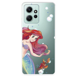 Funda para Xiaomi Redmi Note 12 4G Oficial de Disney Ariel y Sebastián Burbujas - La Sirenita