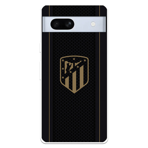 Funda para Google Pixel 7A del Atlético de Madrid Escudo Dorado Fondo Negro  - Licencia Oficial Atlético de Madrid