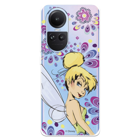 Funda para Oppo Reno10 Oficial de Disney Campanilla Flores - Peter Pan