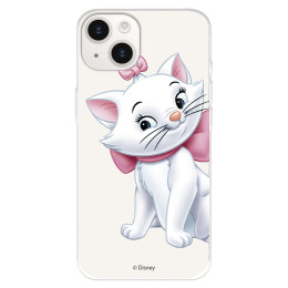 Funda para iPhone 15 Oficial de Disney Marie Silueta - Los Aristogatos