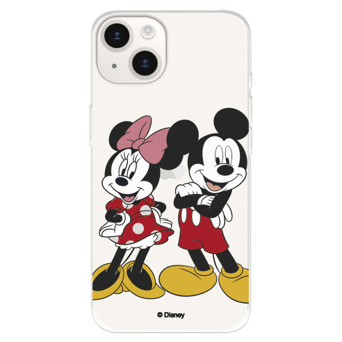 Funda para iPhone 15 Oficial de Disney Mickey y Minnie Posando - Clásicos Disney