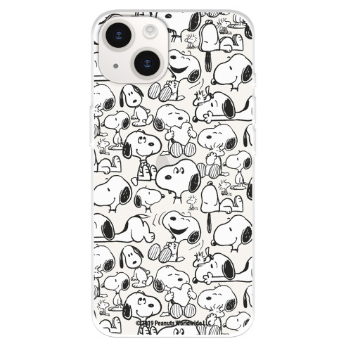 Funda para iPhone 15 Plus Oficial de Peanuts Snoopy siluetas - Snoopy