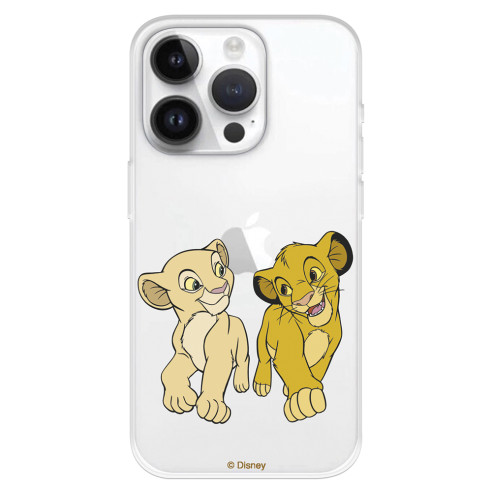 Funda para iPhone 15 Pro Oficial de Disney Simba y Nala Mirada Complice - El Rey León