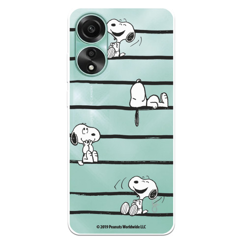 Funda para Oppo A78 4G Oficial de Peanuts Snoopy rayas - Snoopy