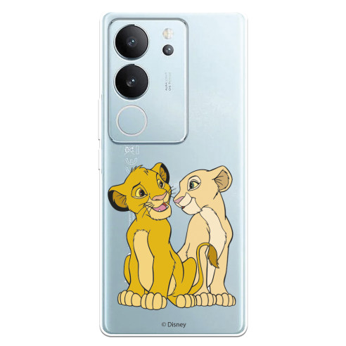 Funda para Vivo V29 5G Oficial de Disney Simba y Nala Silueta - El Rey León