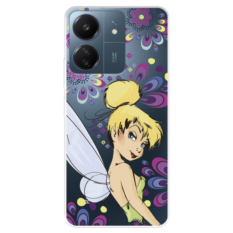 Funda para Xiaomi Redmi 13C Oficial de Disney Campanilla Flores - Peter Pan