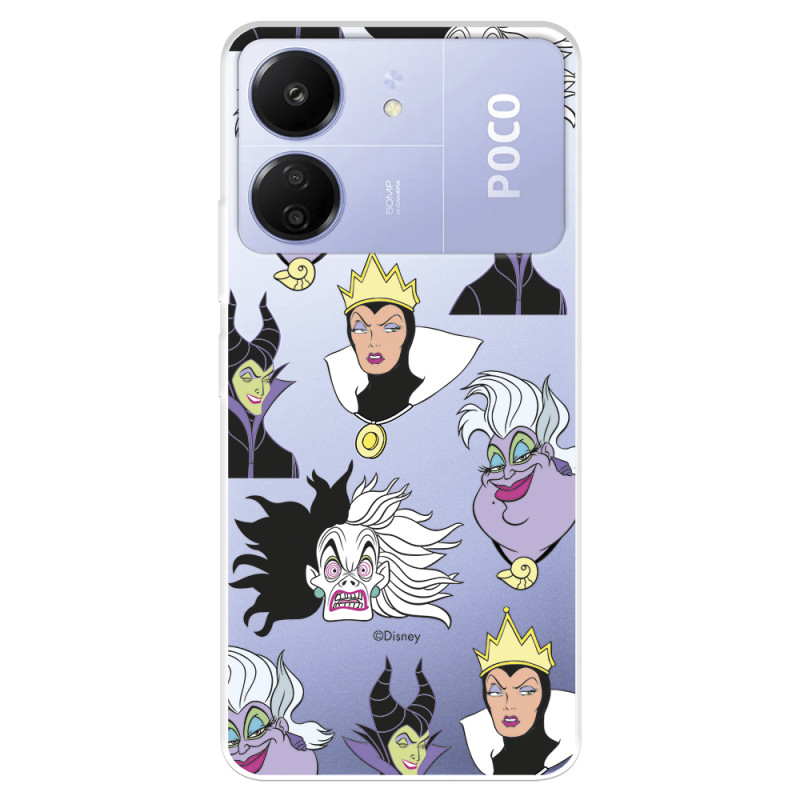 Funda para Xiaomi Poco C65 Oficial de Disney Villanas Patrón - Villanas Disney