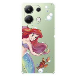 Funda para Xiaomi Redmi Note 13 4G Oficial de Disney Ariel y Sebastián Burbujas - La Sirenita
