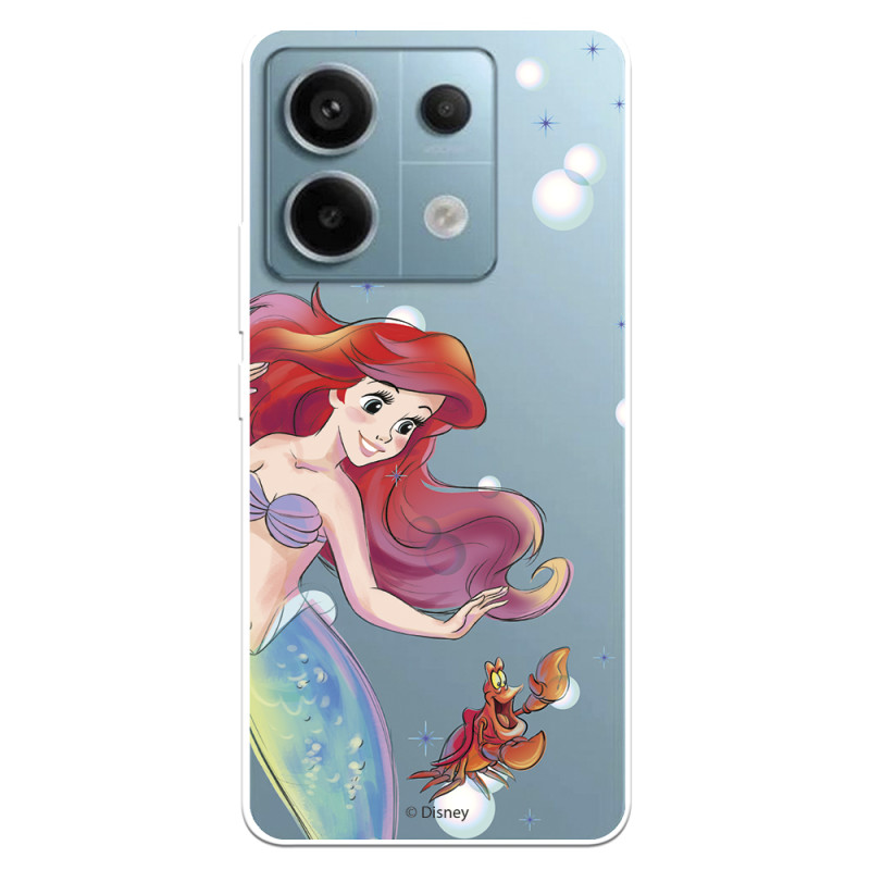 Funda para Xiaomi Redmi Note 13 5G Oficial de Disney Ariel y Sebastián Burbujas - La Sirenita