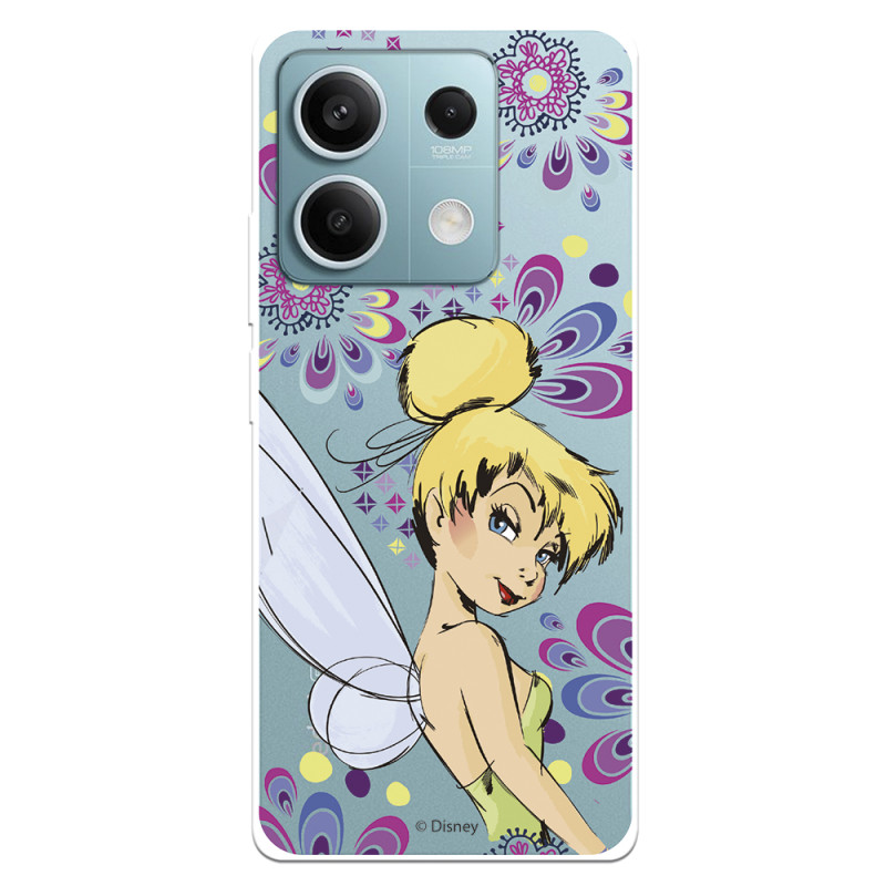 Funda para Xiaomi Redmi Note 13 Pro 5G Oficial de Disney Campanilla Flores - Peter Pan