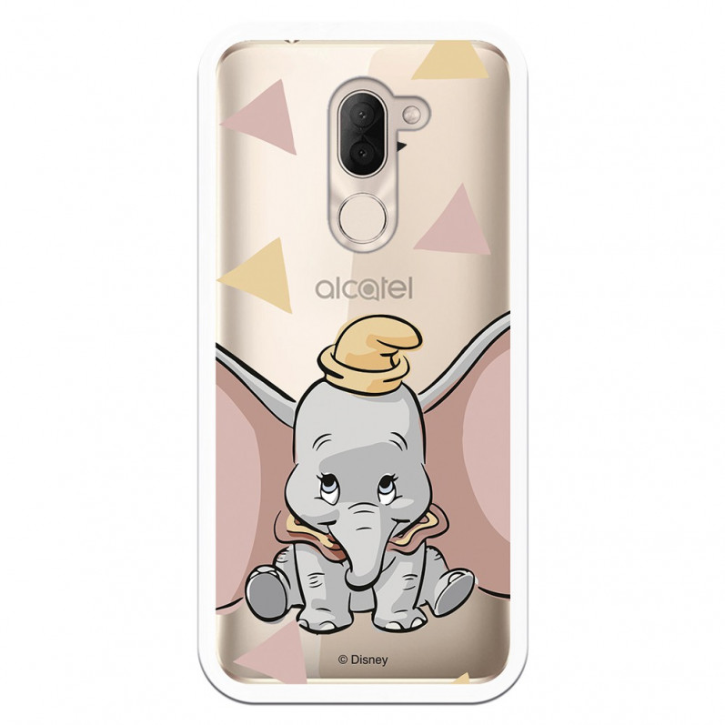 Carcasa Oficial Disney Dumbo silueta transparente para Alcatel 3X - Dumbo- La Casa de las Carcasas