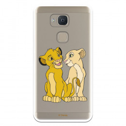 Carcasa Oficial Disney Simba y Nala transparente para BQ Aquaris V - El Rey León- La Casa de las Carcasas