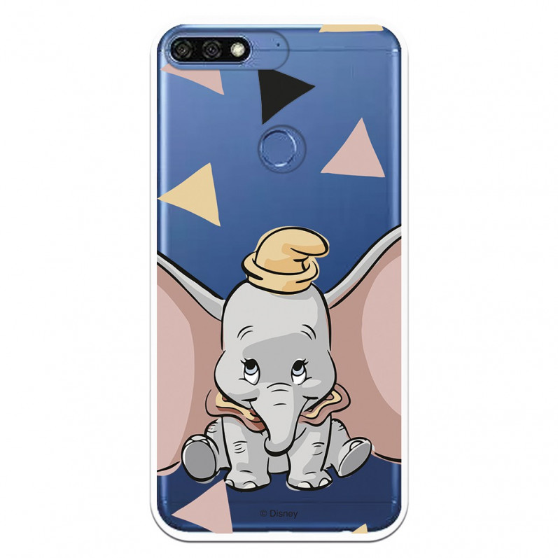 Carcasa Oficial Disney Dumbo silueta transparente para Huawei Honor 7C - Dumbo- La Casa de las Carcasas