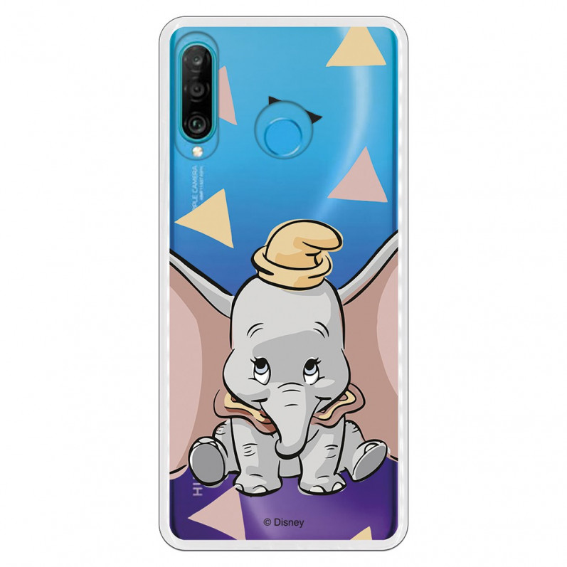 Carcasa Oficial Disney Dumbo silueta transparente para Huawei P30 Lite - Dumbo- La Casa de las Carcasas