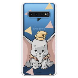 Carcasa Oficial Disney Dumbo silueta transparente para Samsung Galaxy S10 - Dumbo- La Casa de las Carcasas