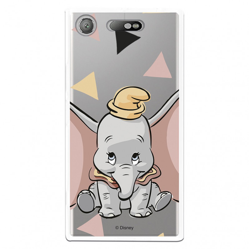 Carcasa Oficial Disney Dumbo silueta transparente para Sony Xperia XZ1 - Dumbo- La Casa de las Carcasas