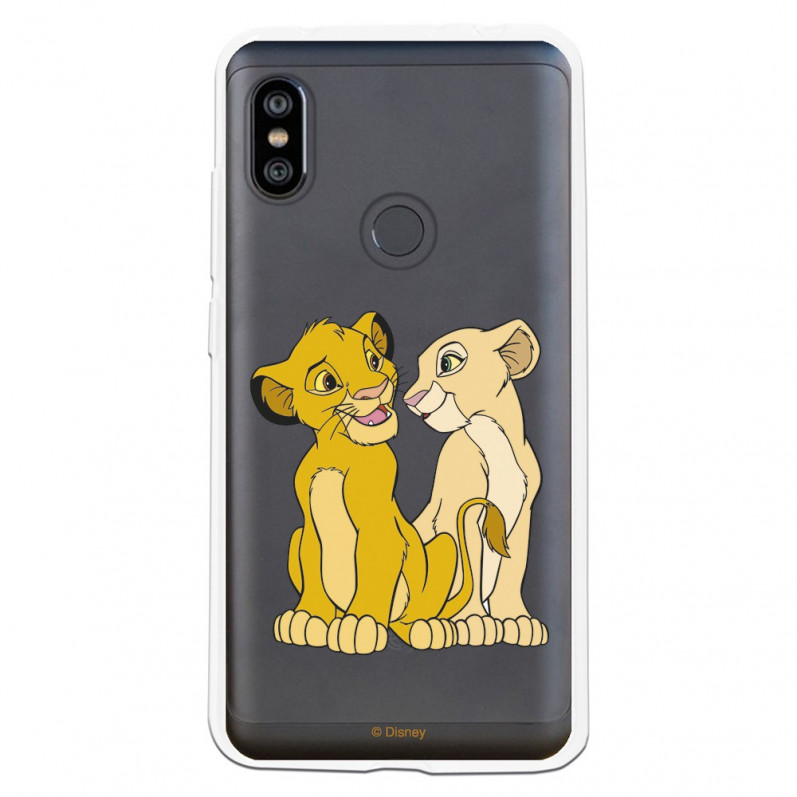 Carcasa Oficial Disney Simba y Nala transparente para Xiaomi Redmi Note 6 Pro - El Rey León- La Casa de las Carcasas