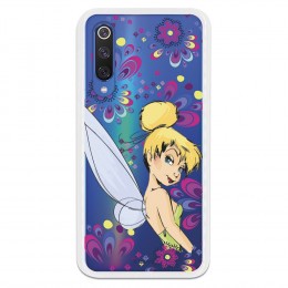 Carcasa Oficial Disney Campanilla Flores Transparente para Xiaomi Mi 9 SE - Peter Pan- La Casa de las Carcasas