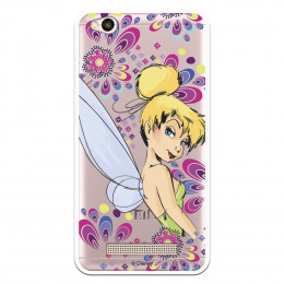 Carcasa Oficial Disney Campanilla Flores Transparente para Xiaomi Redmi 4A - Peter Pan- La Casa de las Carcasas