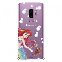 Carcasa Oficial Disney Sirenita y Sebastián Transparente para Samsung Galaxy S9 Plus - La Sirenita- La Casa de las Carcasas