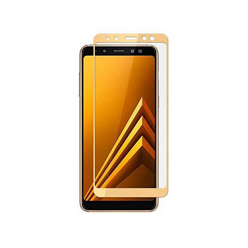 Vollständig gehärtetes Glas in Gold für Samsung Galaxy A8 2018