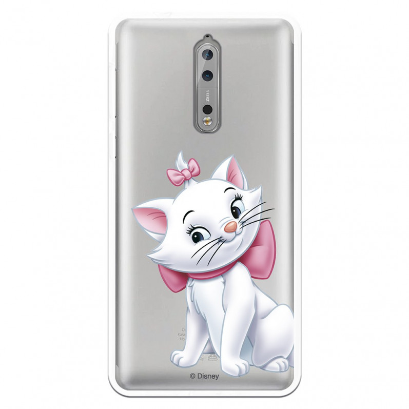 Offizielle Disney Marie Silhouette transparente Hülle für Nokia 8 – The Aristocats